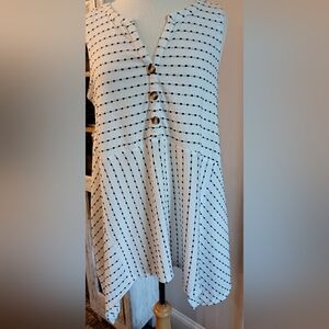New Directions Sleeveless Stripped Tunic Asynnetrical Sz Large #0387